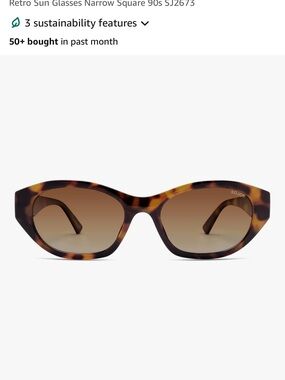 Sojos Women’s Rectangle Tortoise shell Sunglasses - Brown Lens